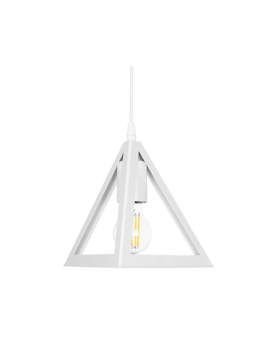 GloboStar Triangle Pendant Light White with Socket E27 24x24x86cm