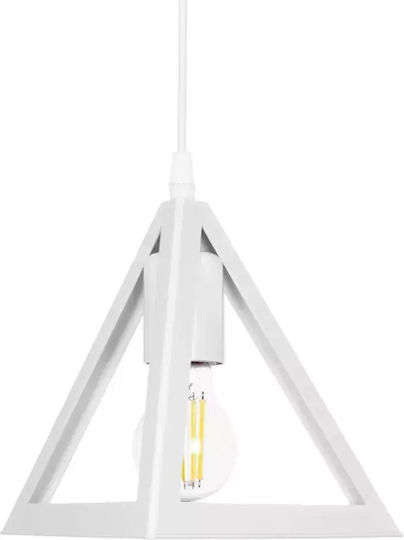 GloboStar Triangle Pendant Light White with Socket E27 24x24x86cm