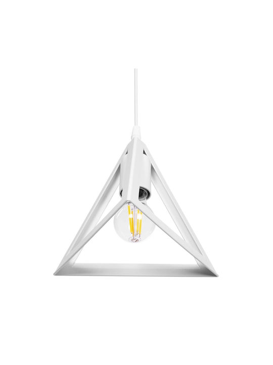 GloboStar Triangle Pendant Light White with Socket E27 24x24x86cm