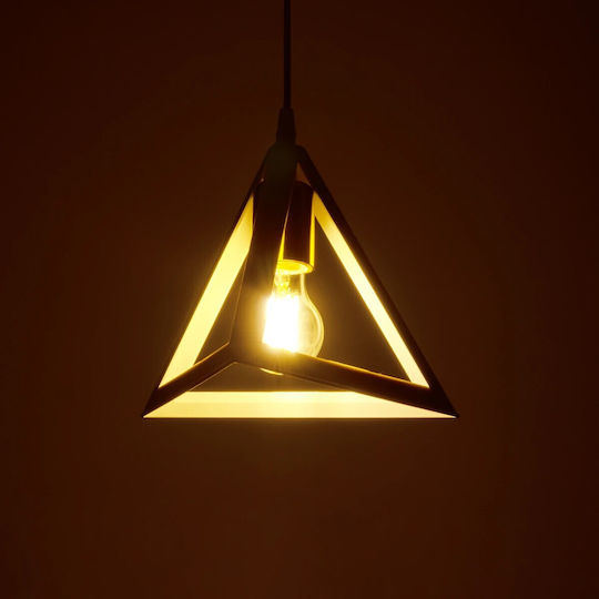 GloboStar Triangle Pendant Light White Bell with Socket E27 24x24x56cm