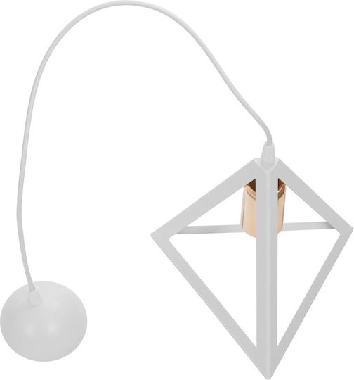 GloboStar Triangle Pendant Light White Bell with Socket E27 24x24x56cm