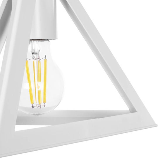 GloboStar Triangle Pendant Light White with Socket E27 24x24x86cm