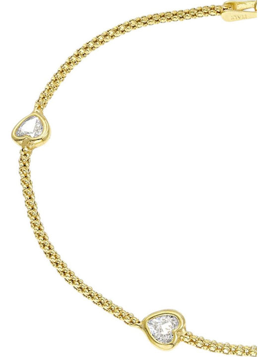 Vogue Women's Silver Gold Plated Bracelet with Zircon 19cm