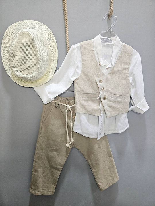 Guy Laroche Costum de Botez cu Sacou pentru Băiat Alb 6buc