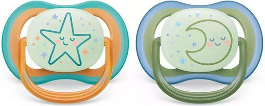 Philips Ultra Air Pacifiers Silicone Night Star / Moon for 18+ months 2pcs