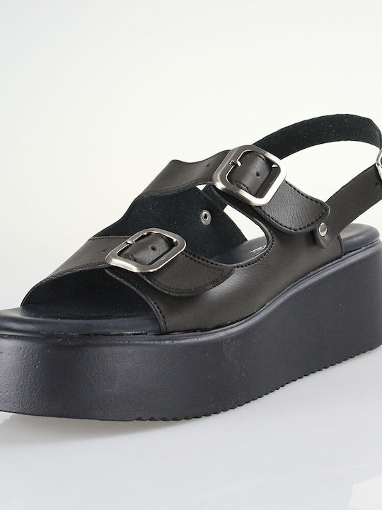 Women's Flat Sandals in Black Color