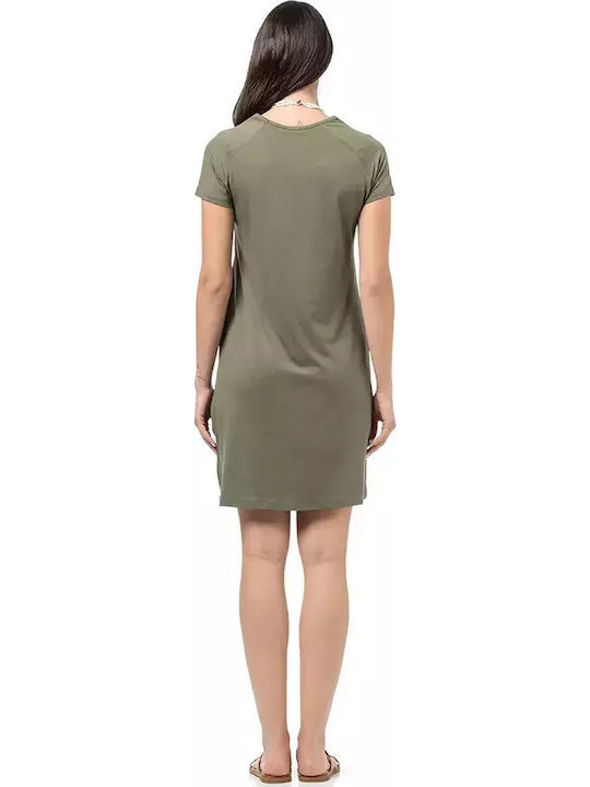 Summer Mini Khaki Dress