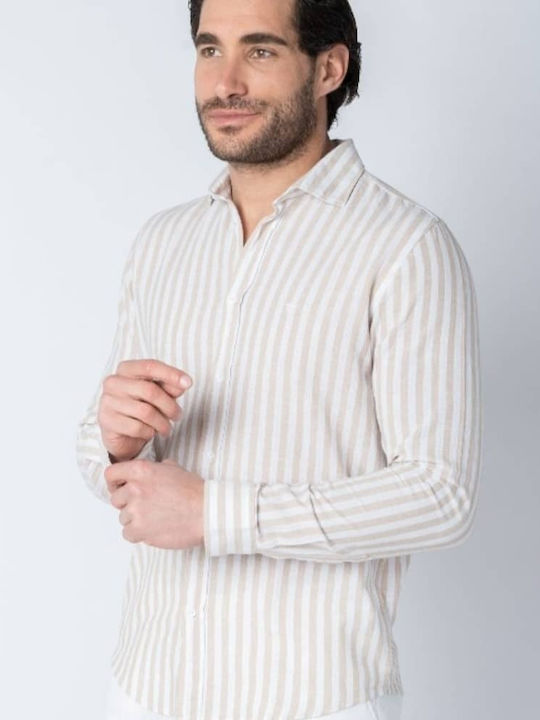 Cu mânecă lungă In Cămașă White, Beige