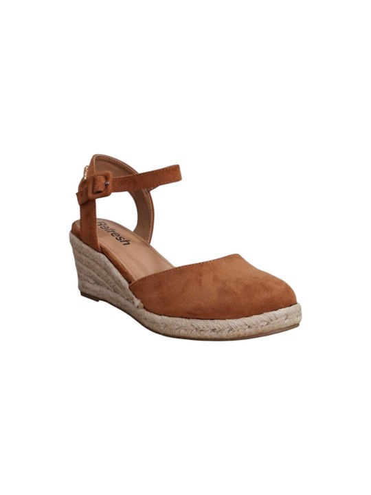 # Damenplattformen im Espadrilles-Stil Braun