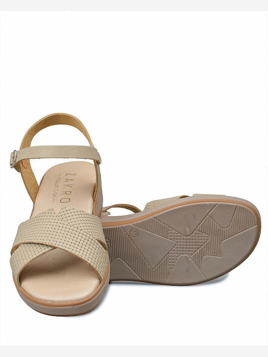 Damenplattformen Beige