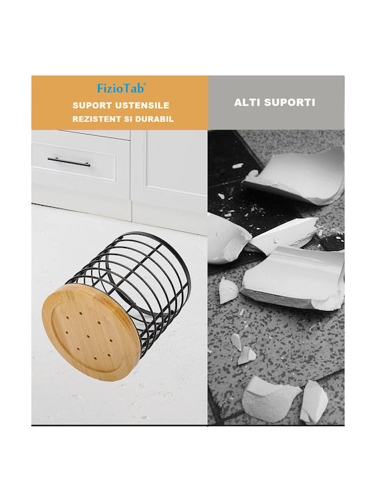Suport De Scurgere Pentru Tacâmuri Metalic Negru 13x15cm