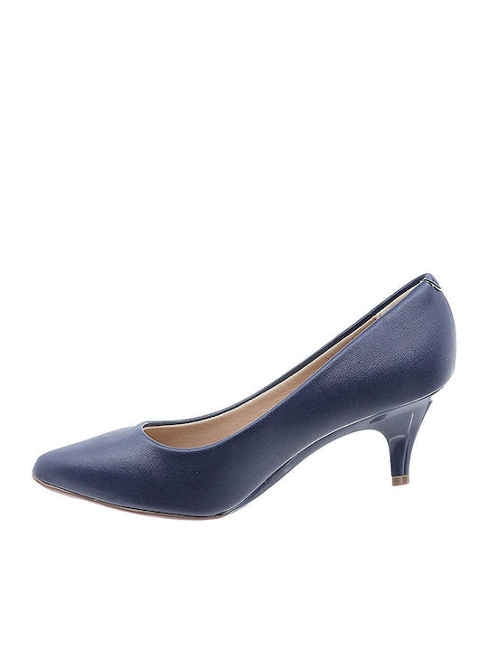 Leather Blue Heels