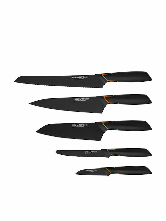 Fiskars Knife Set with Block from Stainless Steel 5pcs