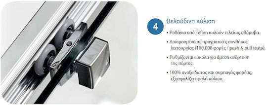Fixed Side 70 cm for Shower Door Chrome Profile 6 mm Clear Glass Height 185 cm Devon Primus Plus Side Panel Spbi70t-100