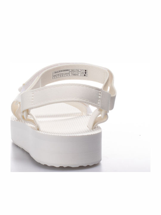Γυναικεία Σανδάλια Sporty Flatforms Λευκά