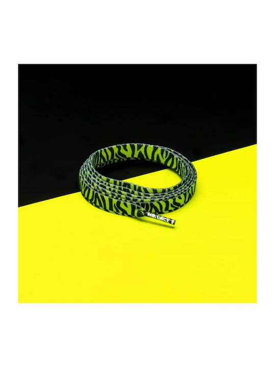 Mr Lacy Printieszebra 130cmnlimeyellow Unisex Shoelace