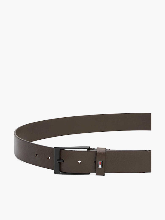 Layton Men's Belt Leather Knitted Brown