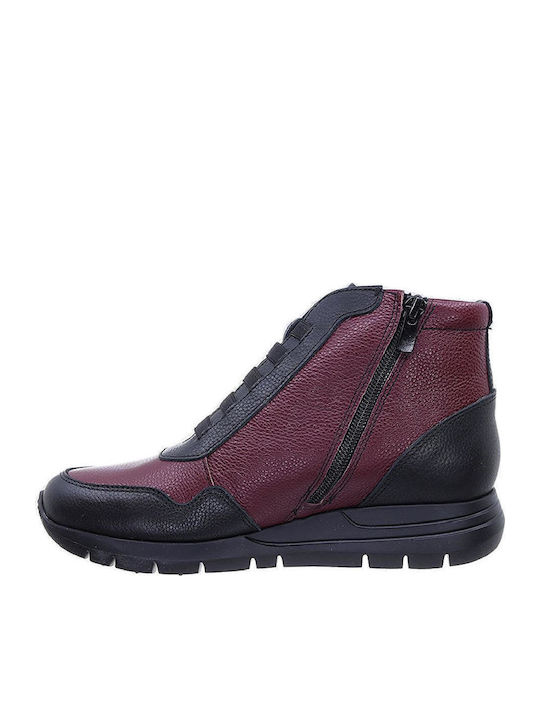 Leder Stiefeletten Damen Schwarz