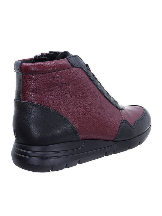 Leder Stiefeletten Damen Schwarz