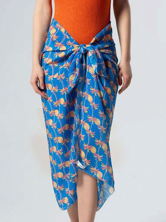 Zebras & Libras Leya Pareo Palms Μακρυ Παρεο Πολυχρωμο