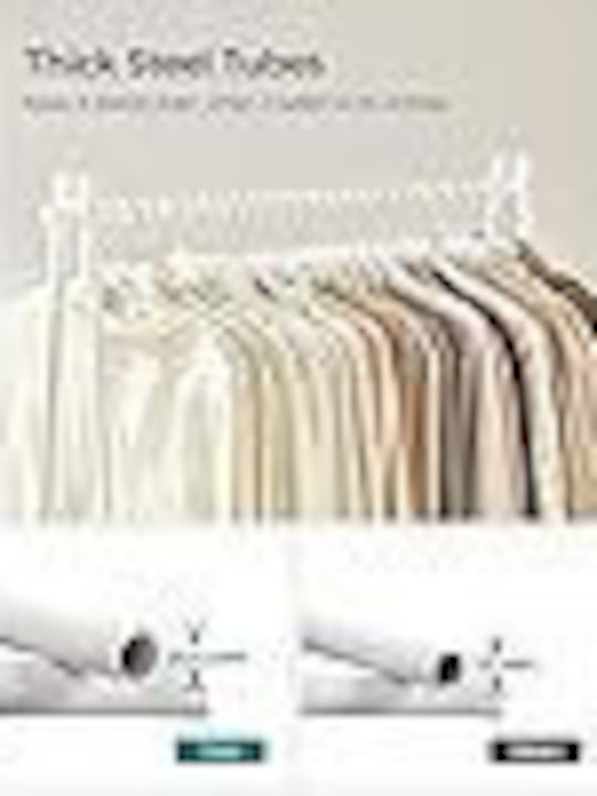 Songmics Floor Garment Rack made of Metal White 92.5x33.5x153cm