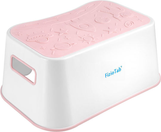 Fiziotab Space Booster Seat Non-slip Surface Handles Stool Type Use At Sink Bathroom Kitchen Pink