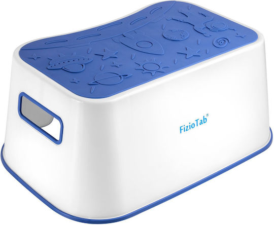 Fiziotab Space Booster Seat Non-slip Surface Handles Stool Type Use At Sink Bathroom Kitchen Cosmic Blue