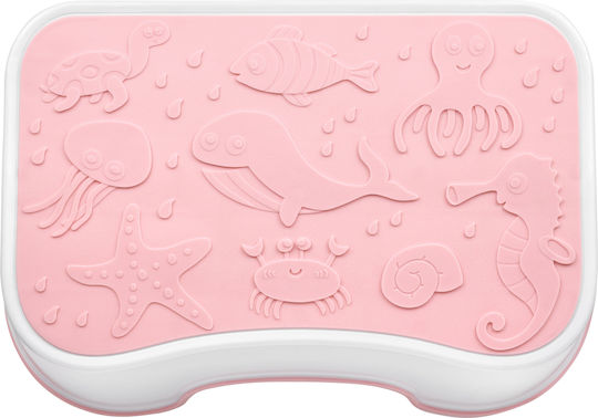 Fiziotab Ocean Booster Seat Non-slip Surface Handles Stool Type Use At Sink Bathroom Kitchen Pink