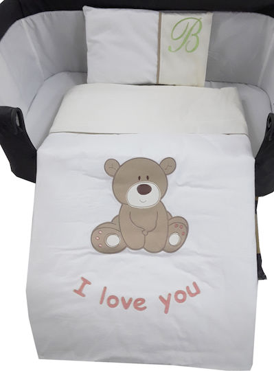 Beboulino Σет За Количка Mooving Bear Бял 3бр
