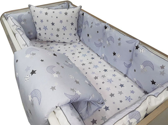 Beboulino Set Pentru Patut Moon Albastru 5buc piese