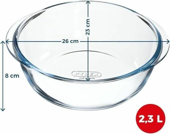 Pyrex Glass Round Heat-Resistant Cookware 2300ml