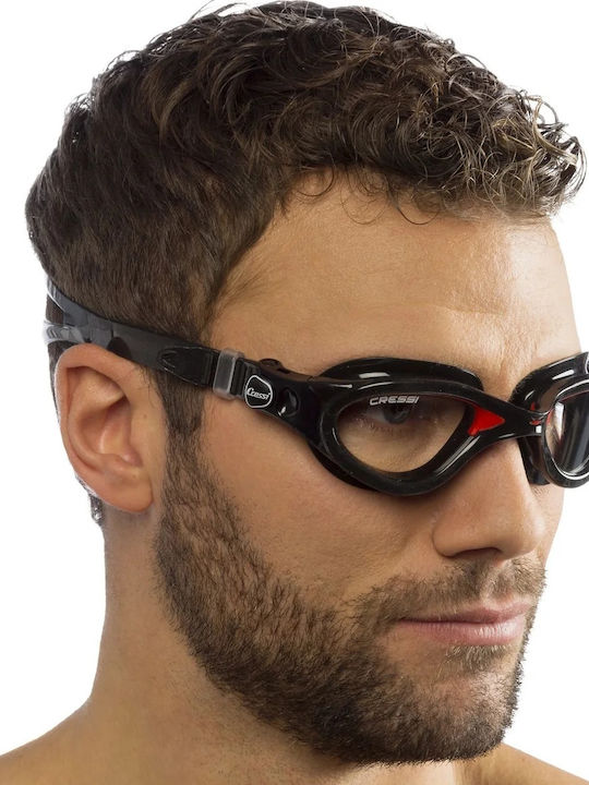 CressiSub Flash Swimming Goggles Adults with Anti-Glare Lenses Black Black