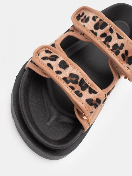 Women's Flat Sandals Flatforms Animal Print