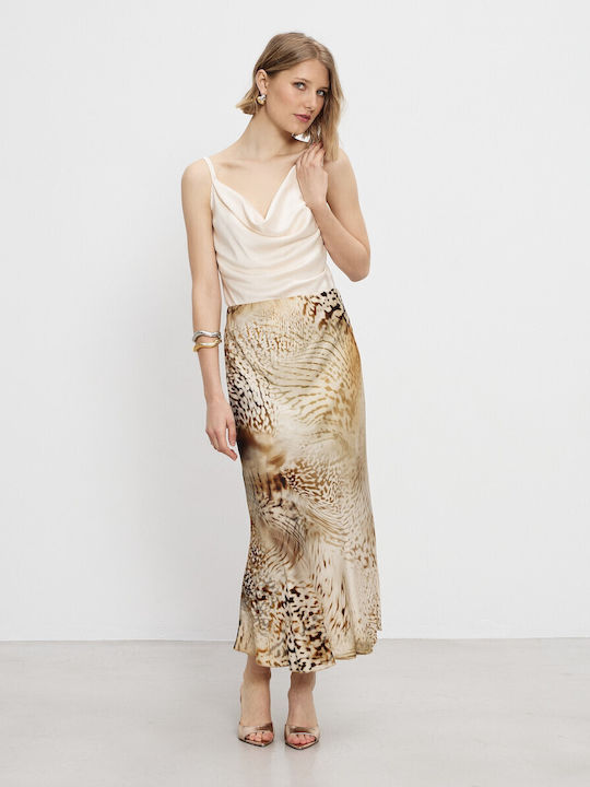 Ψηλόμεση Maxi Φούστα Animal Print