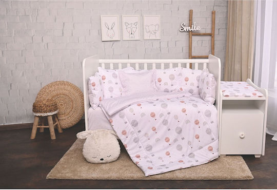 Lorelli Baby Crib Bedding Set Lily Balloons 4pcs White