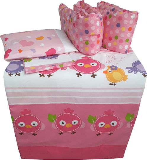 Beboulino Set Für Wiege Pink 6Stück
