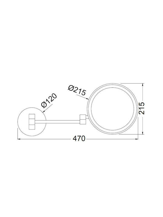 Luminor Magnifying Round Bathroom Mirror Led 21.5x21.5cm Silver