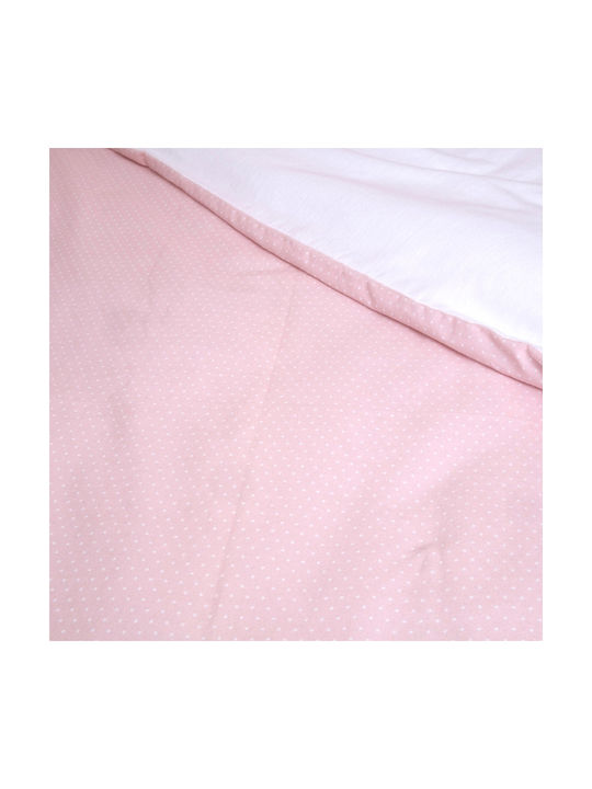 Viopros Σετ Βρεφικά Σεντόνια Λίκνου Φανελένια Pink-white 80x100εκ. 2τμχ