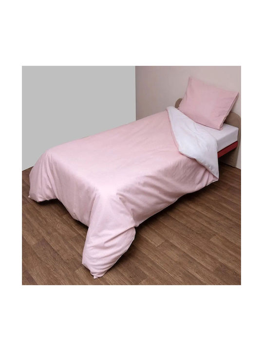 Viopros Σετ Βρεφικά Σεντόνια Λίκνου Φανελένια Pink-white 80x100εκ. 2τμχ