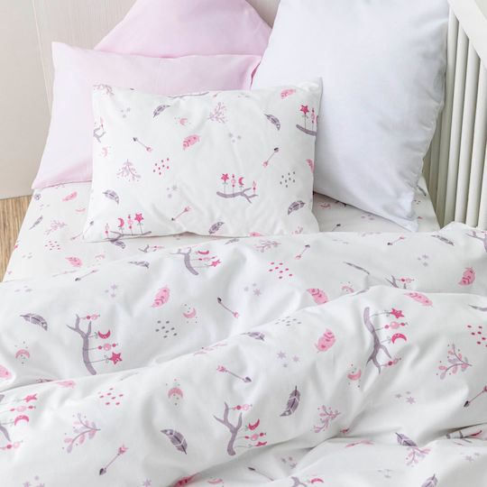 Borea Arrow Baby Sheets Set Cradle Cotton Pink 70x120cm 2pcs