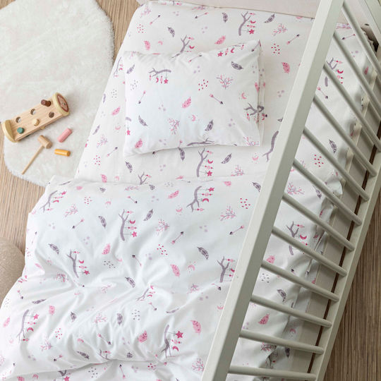 Borea Arrow Baby Sheets Set Cradle Cotton Pink 70x120cm 2pcs