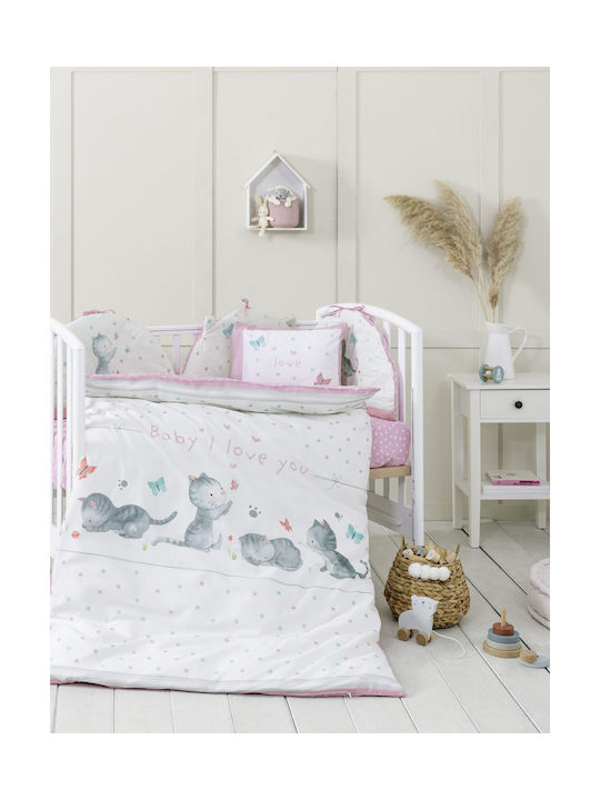 Nima Love Baby Sheets Set Cradle Cotton Pink 70x110cm 2pcs