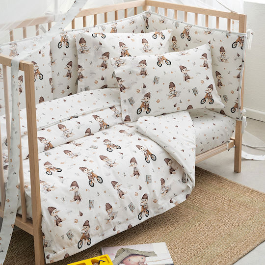 Vesta Home Подредба Детски Чаршафи За Количка Памучни Бежови 70x125см 3 Бройки