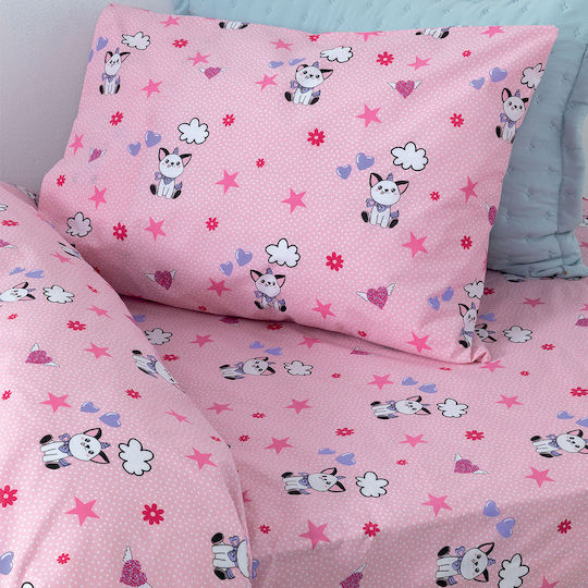 Palamaiki My Kingdom Baby Sheets Set Crib Cotton Fitted Pink 130x170cm 3pcs