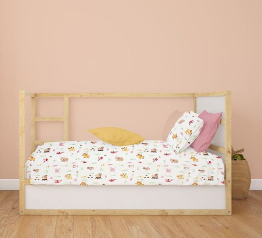Dimcol Bebe Baby Sheets Set Crib Cotton Multicolored 120x160cm 3pcs