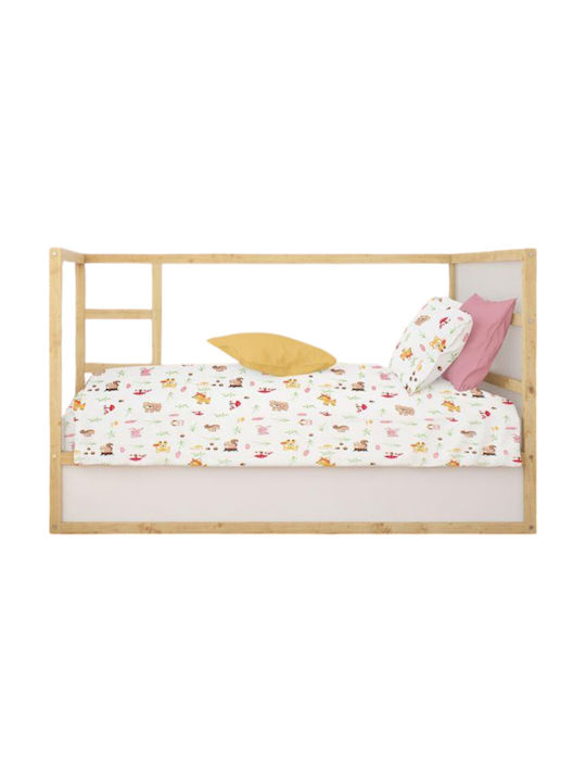 Dimcol Bebe Baby Sheets Set Crib Cotton Multicolored 120x160cm 3pcs