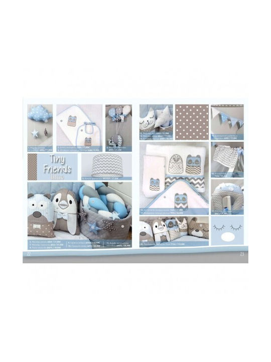 Baby Star Fitted Set Tiny Friends Light Blue 75x100cm