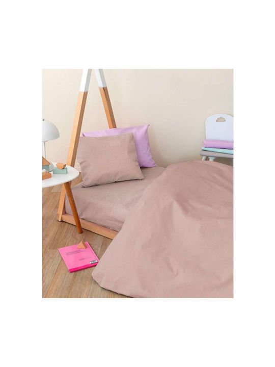 Palamaiki Totem Collection Baby Sheets Set Crib Cotton Fitted Moka Brown 70x140cm
