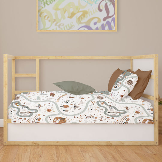 Dimcol Baby Sheets Set Crib Cotton White 120x160cm 3pcs