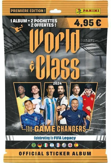 Panini FIFA World Class 2024 Stickers + Album For Children 5+ Years 21 Pieces